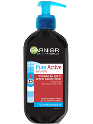 ג’ל ניקוי עם פחם Pure Active גרנייר