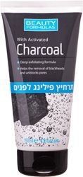 תרחיץ פילינג פנים פחם BEAUTY FORMULAS